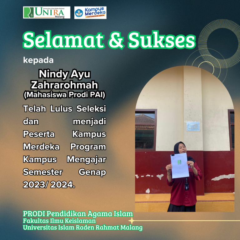 SELAMAT DAN SUKSES NINDY AYU ZAHRAROHMAH TELAH LULUS SELEKSI KAMPUS MERDEKA PROGRAM KAMPUS MENGAJAR