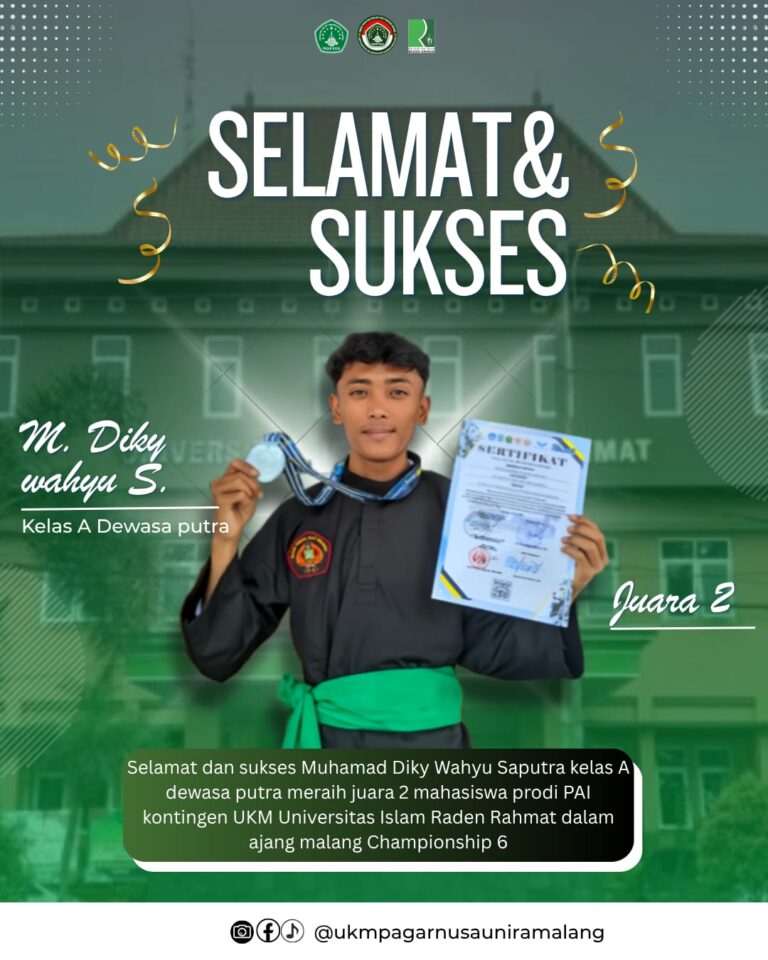 Mahasiswa Prodi PAI FIK UNIRA Malang Raih Juara II Kejuaraan Nasional Pencak Silat Malang Championship VI Tahun 2026